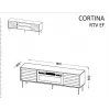 Móvel de TV cama meble EF CORTINA 180×40×60 cm, tampo superior preto, estrutura nogueira