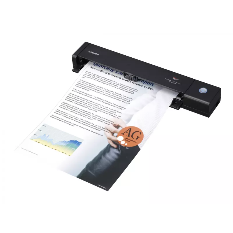 Digitalizador de documentos portátil duplex Canon imageFORMULA P-208II, 216 x 356 mm, 600 x 600 DPI, 24 Bit, 8 ppm, 6 ppm, 16 ipm
