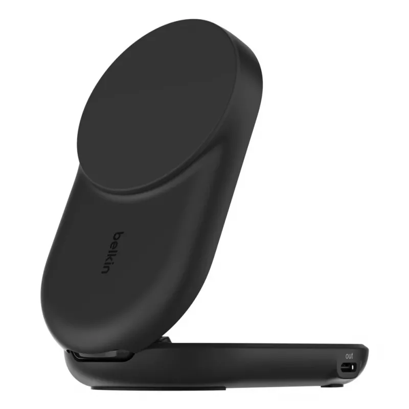 Carregador de interior Belkin UltraCharge 25w Qi2 2em1 magnético USB-C preto redondo