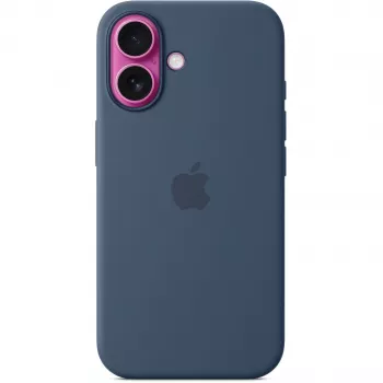 Capa de silicone Apple iPhone 16 MagSafe Denim capa azul 6,1