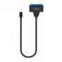 Cabo de interface SATA para USB-C SAVIO AK-69, conector fêmea SATA para conector macho USB-C, USB 3.2 Gen 1 (5 Gbit/s), 0,25 m, preto