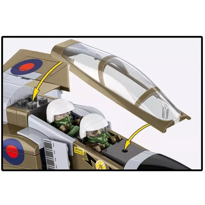 Cobi Blocks F-4M Phantom II modelo de avião militar, conjunto de construção com 728 peças
