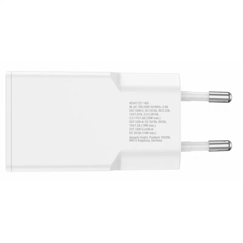 Carregador 4smarts 541122 Interior AC Carregamento rápido Smartphone Tablet Branco