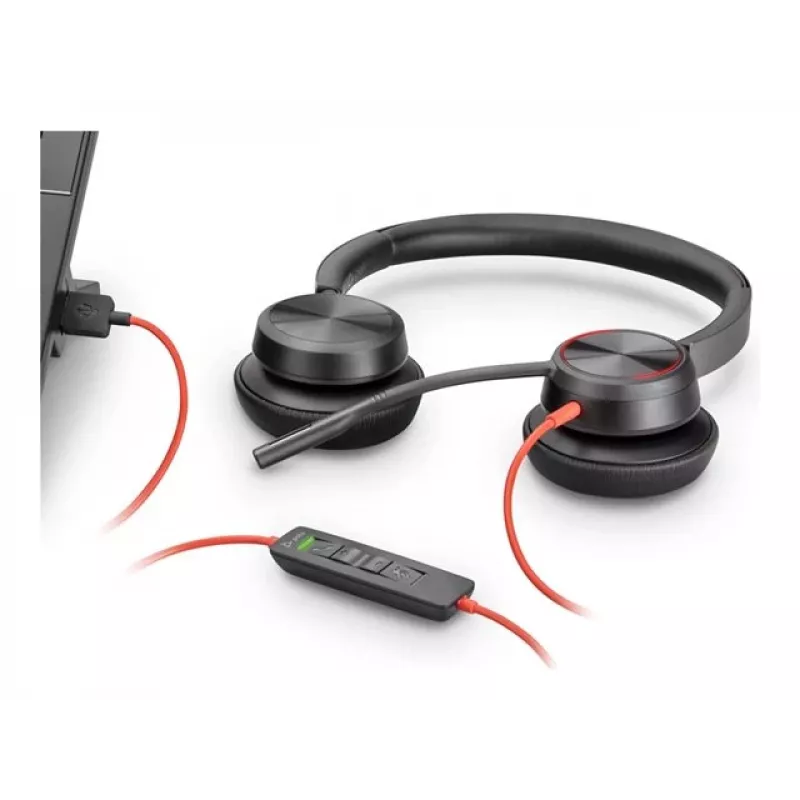Headset POLY Blackwire C5220 com fios USB-C para escritório e call center