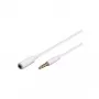 Wentronic Goobay cabo de extensão jack 3,5 mm, branco, 3 m - ficha jack 3,5 mm (4 pinos, estéreo) > conector fêmea jack 3,5 mm (4 pinos, estéreo) (62363)