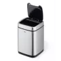 Balde do lixo Durable NO TOUCH 6L retangular aço inoxidável prateado preto