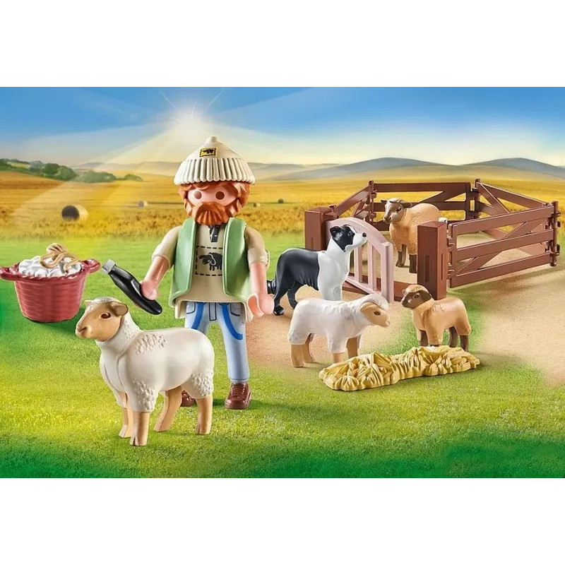 Jogo de simulação de pastor com ovelhas Playmobil