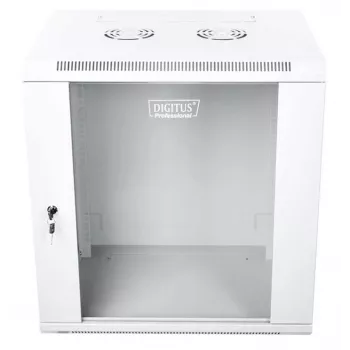 Armário de rede Digitus DN-W19 12U/450 rack de montagem em parede cinzento