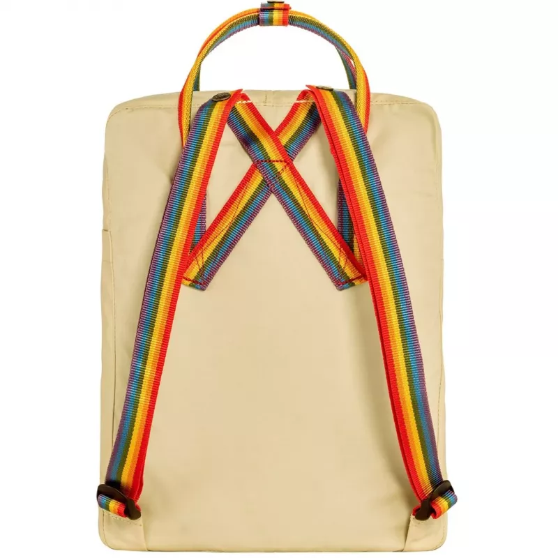 Mochila Fjällräven Kanken Rainbow mochila de lazer Oak vinylon