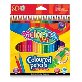 Lápis de cor sextavados Colorino Kids 24 cores