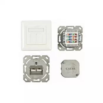 Synergy 21 S216357 - 2 x RJ-45 - 6a - branco - 50 mm - 50 mm - 5,6 cm
