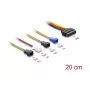 Cabo de alimentação DELOCK SATA 15 pinos para 4×2 pinos ventoinha (12 V / 7 V / 5 V), 20 cm