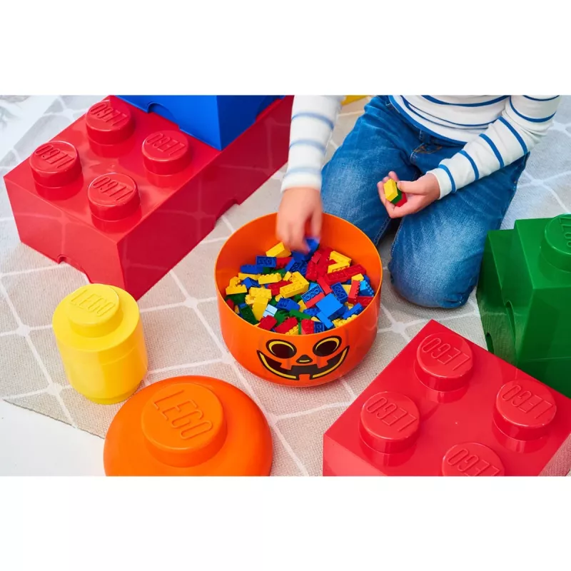 Caixa de arrumação Room Copenhagen LEGO Storage Head Pumpkin grande laranja/preto