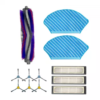 Conjunto de peças de substituição para aspirador robô Midea M7 — 6 escovas laterais, 1 escova principal, 3 filtros HEPA