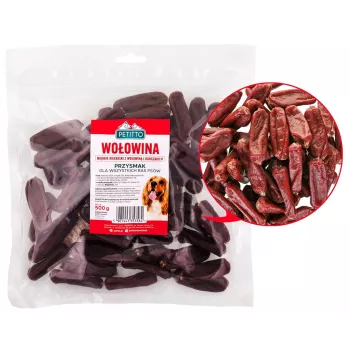 PETITTO Salsichas de vaca tenras para cães, 500 g