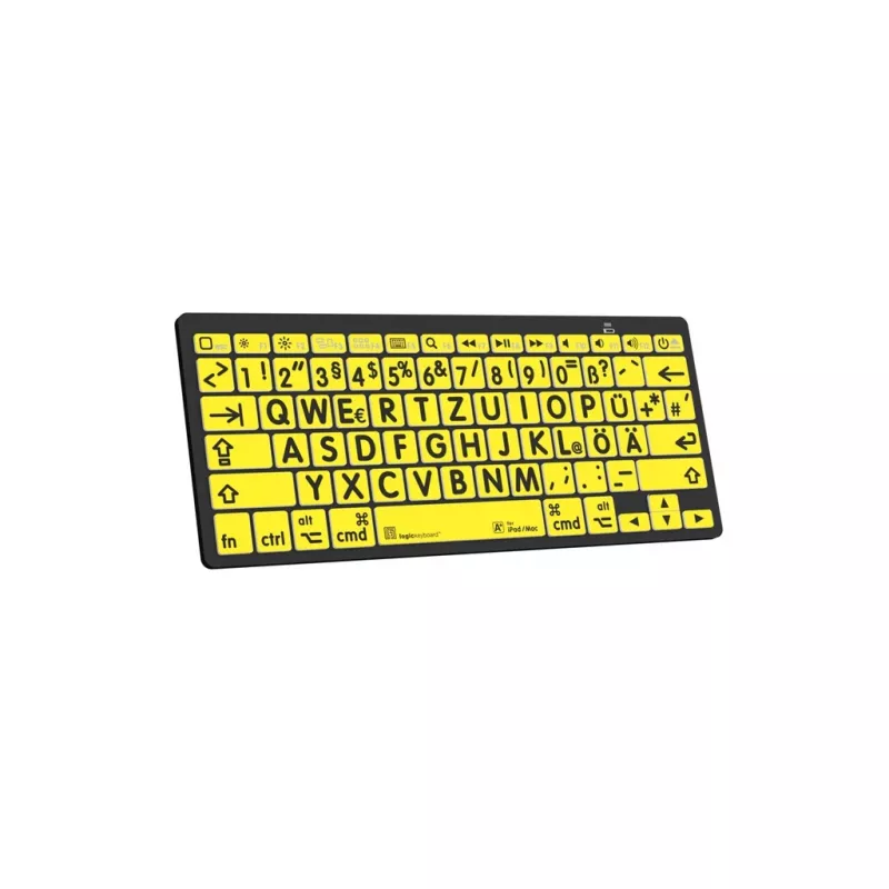 Teclado Logickeyboard LKB-LPBY-BTON-DE Bluetooth QWERTZ Alemão Preto - Amarelo (LKB-LPBY-BTON-DE)