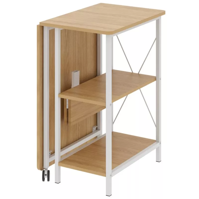 Secretária dobrável Loft Maclean, dimensões: 107 x 45 x 75 cm, máx. 150 kg, com tampo, decorativo faia clara, MC-411 W