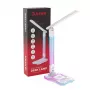 Candeeiro de mesa Hawk HW-LAMP04 branco LED ajustável, superfície branca, cabeça e braço ajustáveis