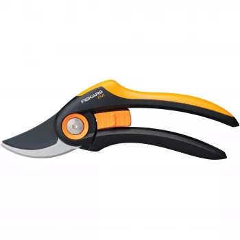 Tesoura de poda Fiskars Plus P521 bypass preta, laranja