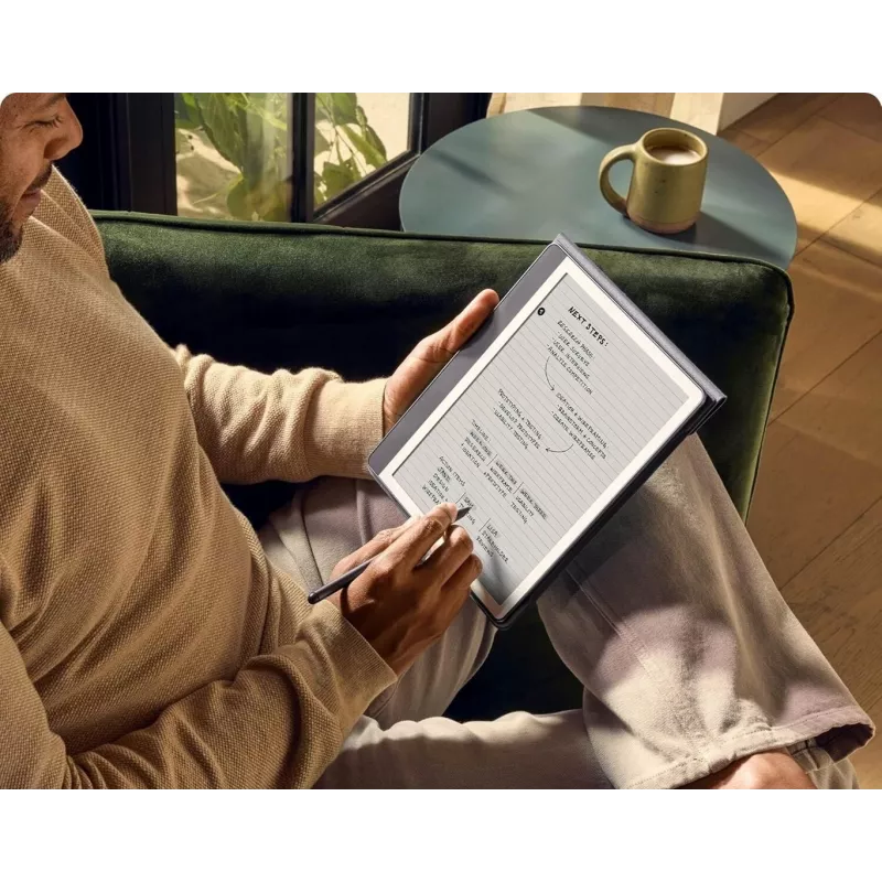 Ebook New Kindle Scribe - lançamento 2024 10.2 sem reflexos 64GB Wi-Fi (sem anúncios no ecrã de bloqueio) com Premium Pen Tungsten