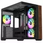 Caixa Midi Tower THERMALTAKE Midi Thermaltake S380 TG ARGB preto com vidro temperado e iluminação ARGB