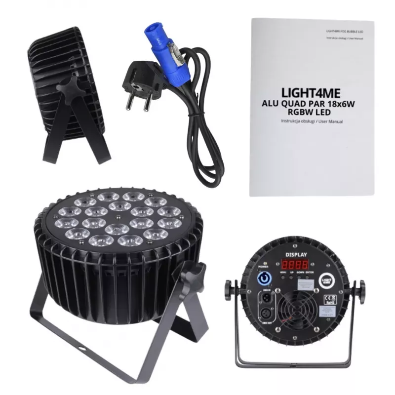 LIGHT4ME ALU QUAD PAR 18x6W RGBW - projetor de palco