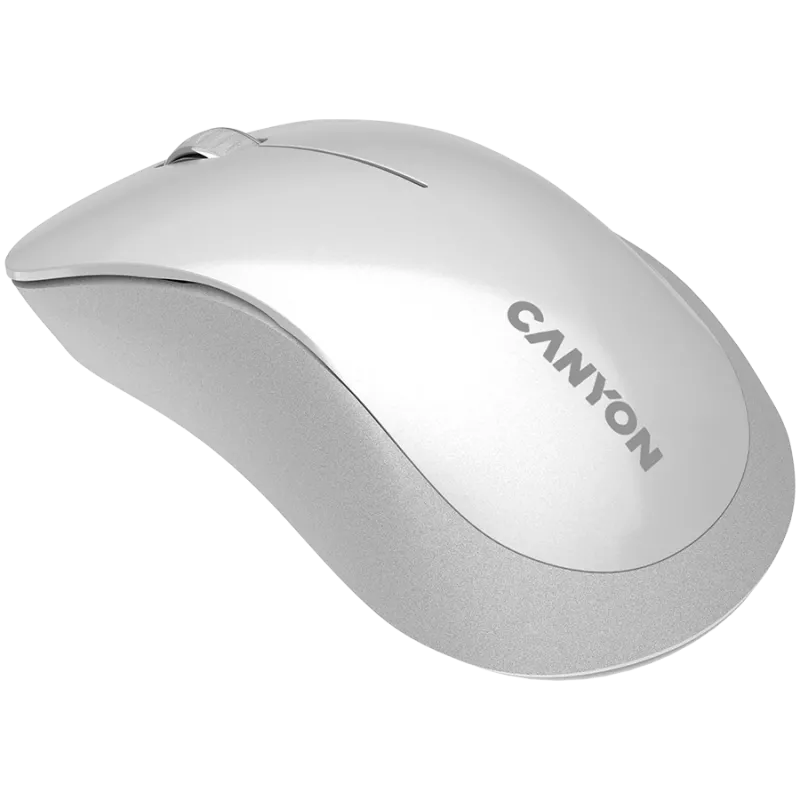 CANYON MW-11, rato sem fios 2,4 GHz, com 3 botões, DPI 1200, pilha: AAA*2 unid., branco pérola cinzento 67*109*38 mm 0,063 kg