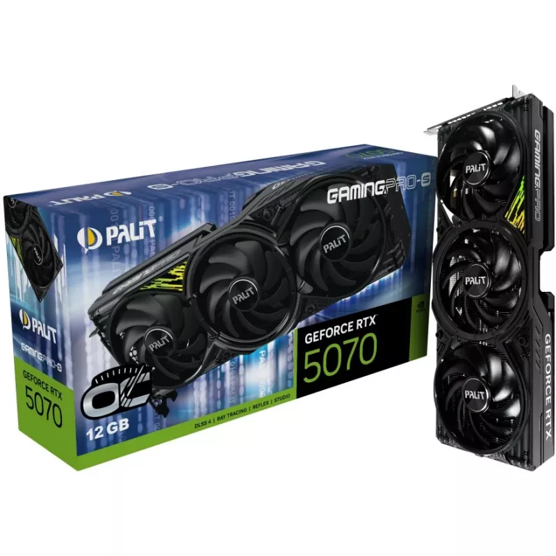 Placa gráfica Palit GeForce RTX 5070 GamingPro-S OC 12GB GDDR7