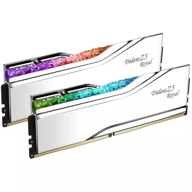 DIMM 64 GB DDR5-6400 (2x 32 GB) Dual-Kit, memória prateada, F5-6400J3239G32GX2-TR5S, Trident Z5 Royal, INTEL XMP