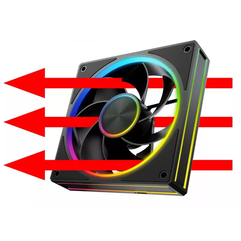 Ventoinha para caixa MODECOM VOLCANO LOOP 120 ARGB Reverse Fan preta 120 mm PWM 400–1400 RPM conector ARGB
