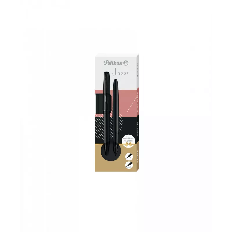 Caneta esferográfica e caneta de tinta permanente Pelikan Jazz Noble Elegance preto 2 unid.