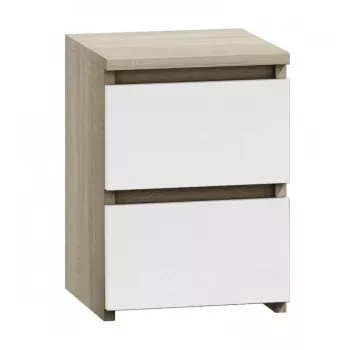 Mesa de cabeceira Topeshop M2 SONOMA MIX 2 gaveta(s) carvalho, branco