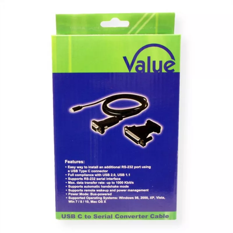 ROTRONIC-SECOMP VALUE - adaptador série - USB-C - RS-232 x 1