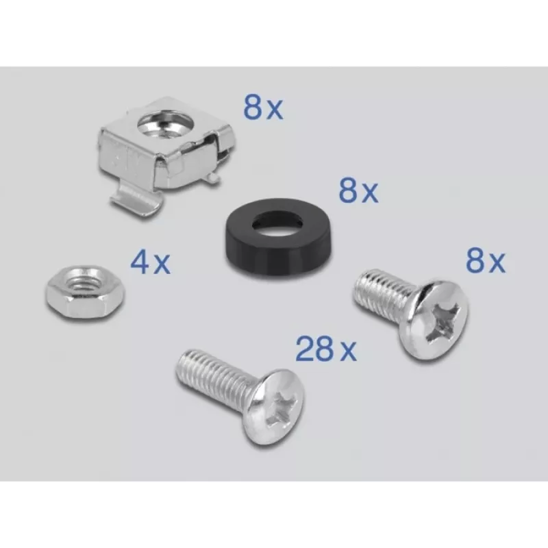Delock kit de montagem em calha DIN - montável em rack - preto - 4U - 48,3 cm (19