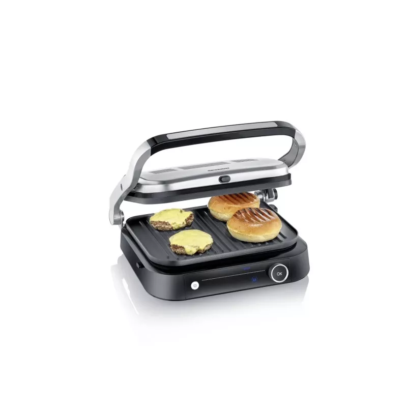 Grelhador de contacto SEVINI Pro, KG 2395 (prateado/preto, 1.800 Watt)