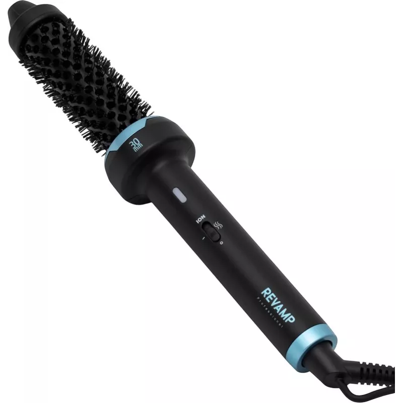 Escova térmica Revamp BR-1300A-EU Ceramic Ionic 30mm – escova de styling aquecida para o cabelo