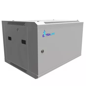 Extralink armário rack 6U 600x450 ASP cinzento montado na parede, porta metálica