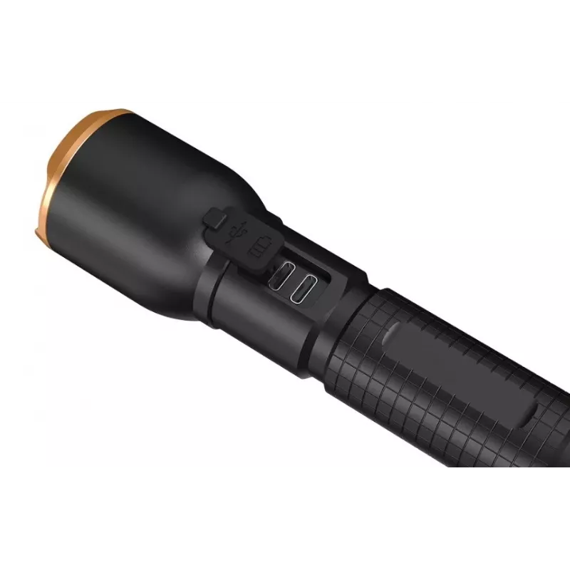Lanterna Duracell DF2500R — preta, lanterna de mão recarregável