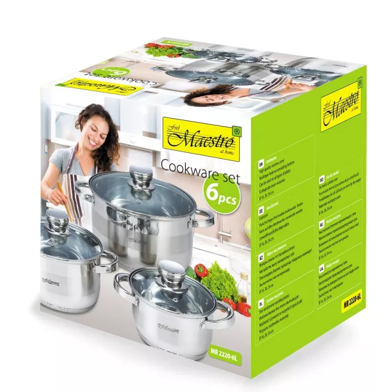 Conjunto de panelas Maestro MR-2220-6L A com 6 elementos