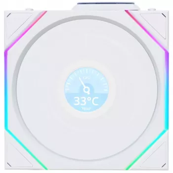 Ventoinha de caixa 120 mm Lian Li 12RTLLCD1W1W ARGB Wireless LCD branco