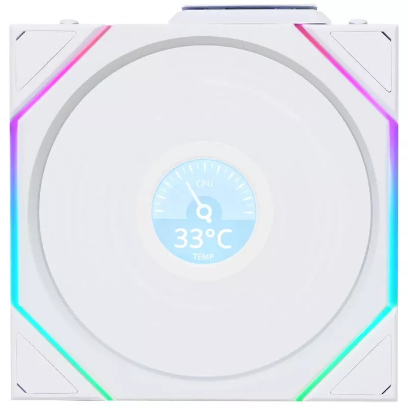Ventoinha de caixa 120 mm Lian Li 12RTLLCD1W1W ARGB Wireless LCD branco