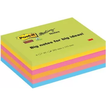 Notas adesivas 3M 86456SSEU Retangular Multicolor 45 folhas Autoadesivas
