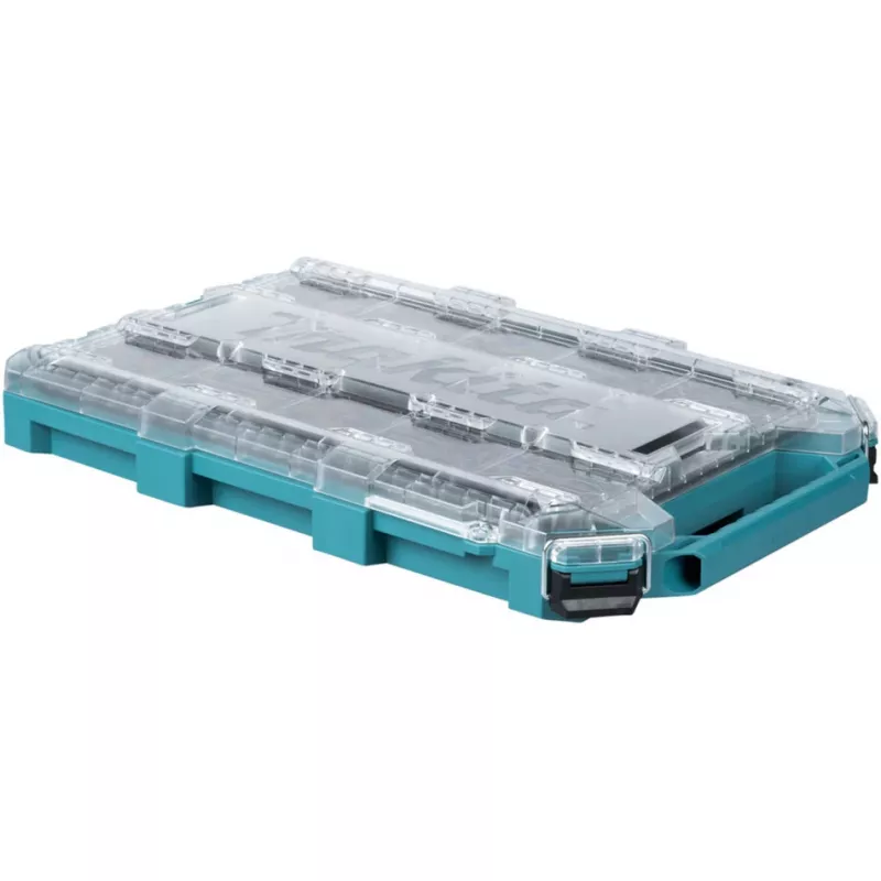 MAKTRAK organizador Flat M, caixa de ferramentas azul/transparente, tampa transparente