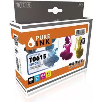 Pure Ink 170745990035 cartucho de tinta 4 unid. compatível rendimento padrão preto - ciano - magenta - amarelo (EPST0615MP4)
