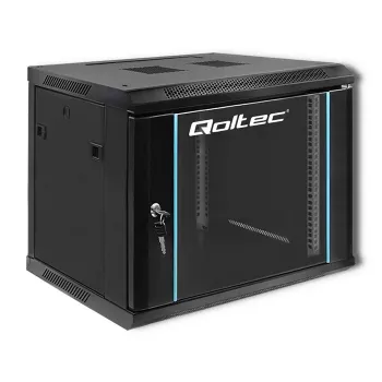 Armário rack 19 polegadas QOLTEC 54463 9U 600x500x450 mm caixa em metal para equipamento de rede