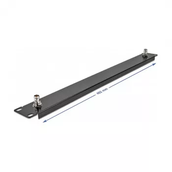 Painel DeLOCK 19 polegadas com 2 x conector fêmea BNC 1U preto