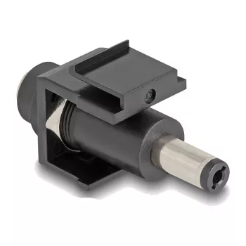 Módulo Keystone DeLOCK DC 5,5 x 2,1 mm fêmea para macho preto