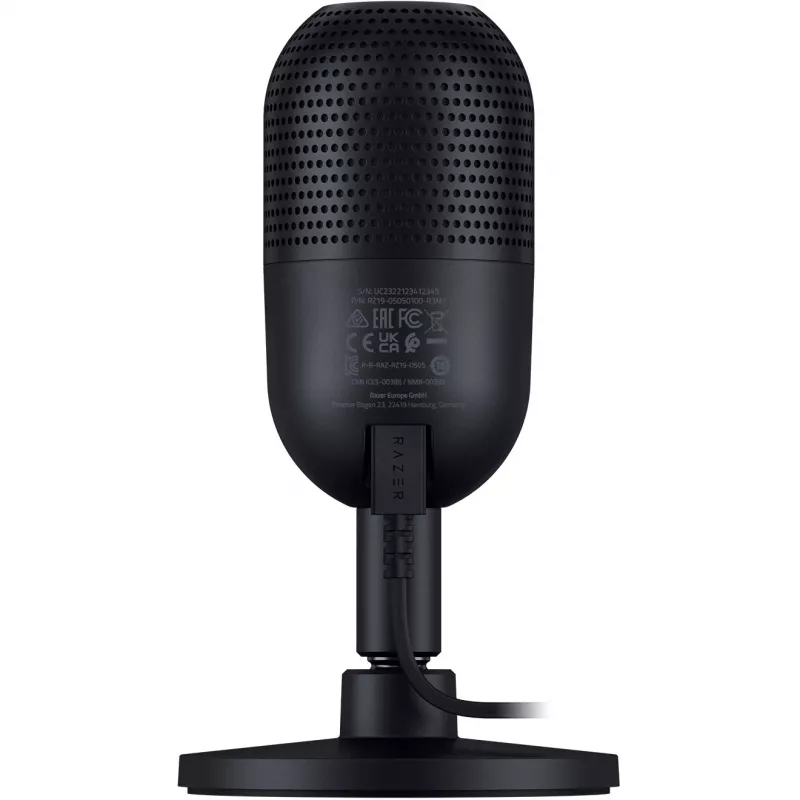 Microfone de mesa Razer Seiren V3 Mini, USB-C, supercardioide, 20–20000 Hz, 96 kHz, 24-bit, preto