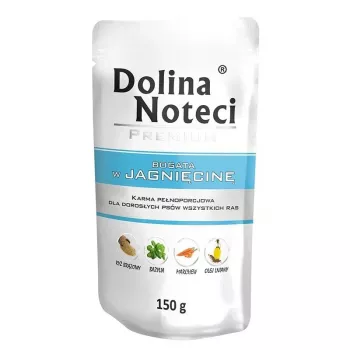 Comida húmida para cães Dolina Noteci Lamb Adult 150 g saco, 12% proteína, 7,5% gordura, sem cereais