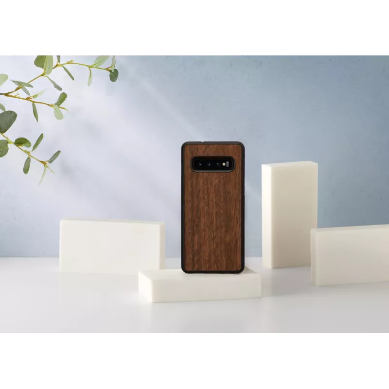 Capa para smartphone man and wood para Samsung Galaxy S10, design koala preto, capa protetora